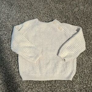 Oshkosh toddler girl size 4T crop off white sweater with button detail